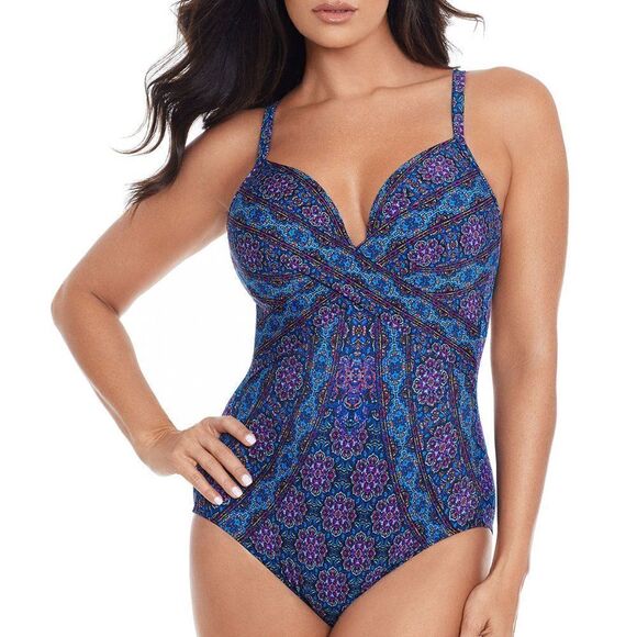 Miraclesuit Other - Miraclesuit Womens Danube Bleu Captivate Underwire One-Piece Swimsuit Size 8
